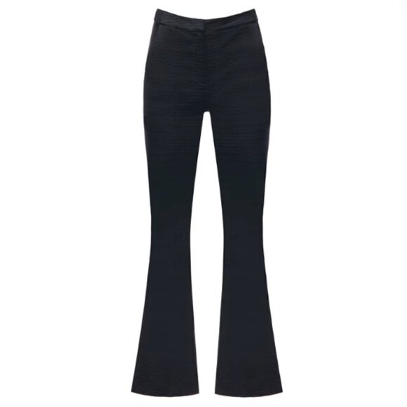 Hilary MacMillan Black High Rise Flare Designer Pants - Picture 1 of 15